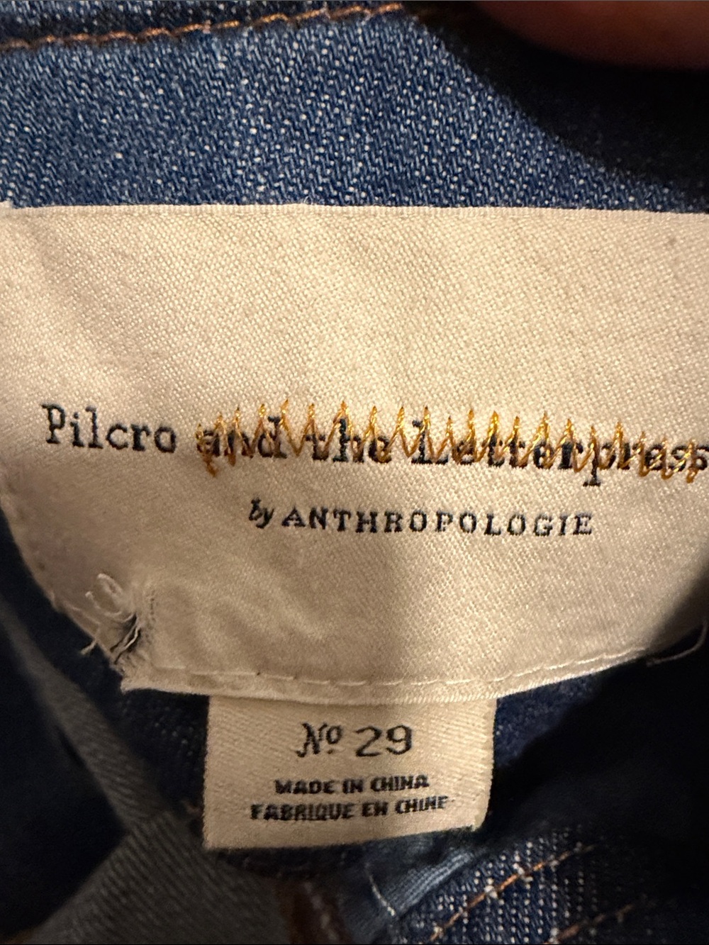 Pilcro Anthropologie Dark Blue Wide-Leg High-Rise Jeans with Button Detail - Picture 6 of 8